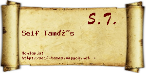 Seif Tamás névjegykártya