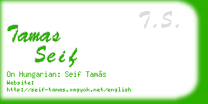 tamas seif business card